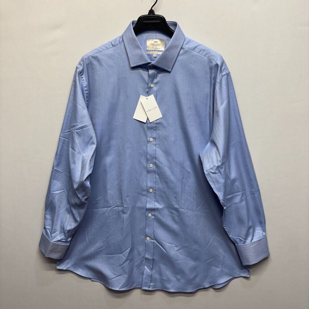 NWT Hawes & Curtis Men Dress Shirt Size 19 - 38 French Cuffs Classic Fit C100 21